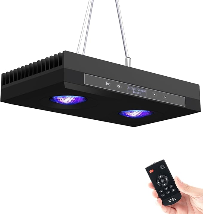 Aquarium Light - 95 Watt Sunrise Sunset Moonlight, Group Control Program Coral Reef Light Dimmable Full Spectrum for Marine Tanks,Saltwater Tank Light with Timer (G5 Suspension Version) SmatFarm