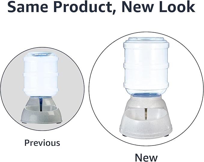 Amazon Basics Gravity Pet Water Dispenser for Cat, Dog, 1 Gallon Capacity, Gray - PAWPICO