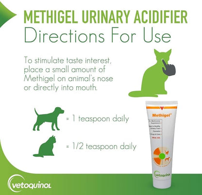 Vetoquinol Methigel Urinary Acidifier to Promote Urinary and Bladder Health for Dogs & Cats Vetoquinol