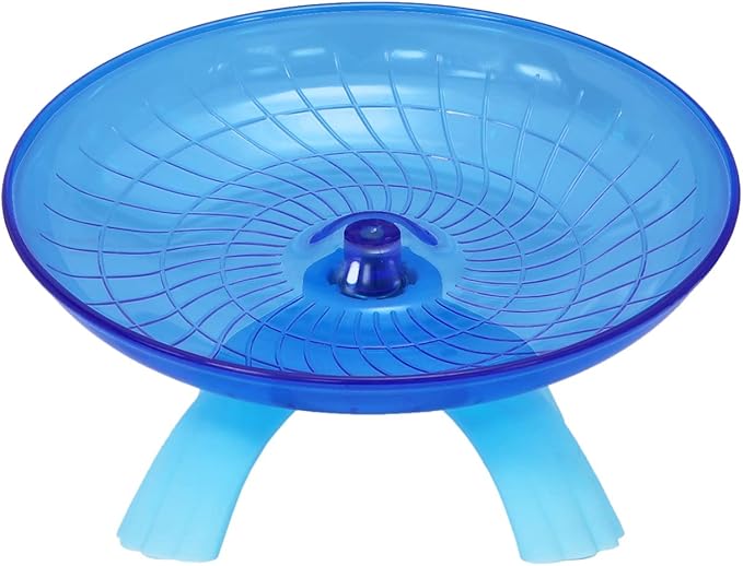 Hamster Flying Saucer Silent Running Exercise Wheel for Gerbil Rat Mouse Hedgehog Small Animals (Blue) Wontee