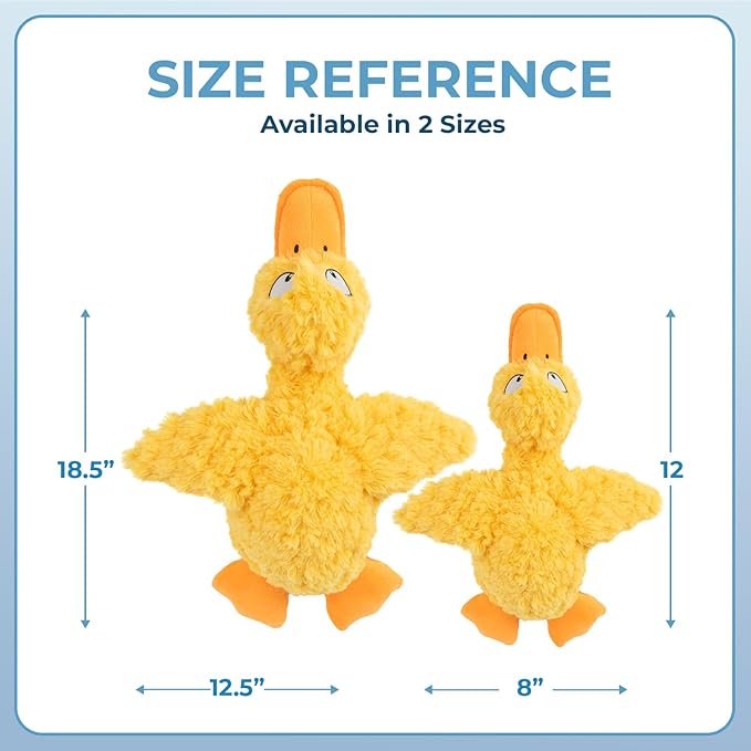 Best Pet Supplies Ducky Doodle Squeaky Crinkle Plush Toy for Small and Medium Breed Puppies or Dogs – Ducky Doodle (Gold), Large - PAWPICO