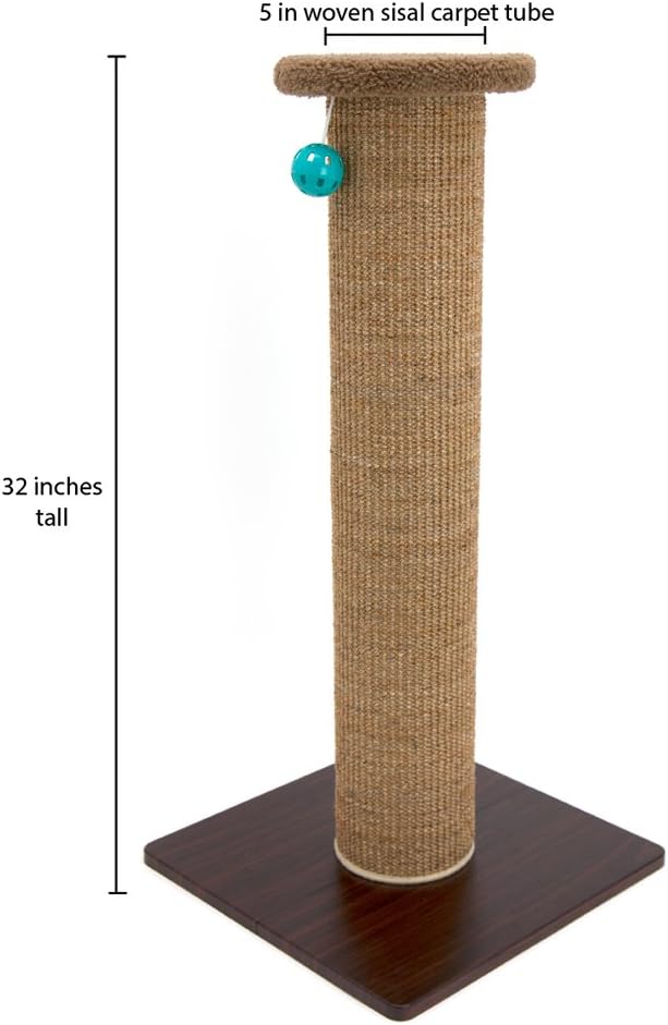 Kitty City Sisal Post Scratcher, Sisal Post (Brown) - PAWPICO