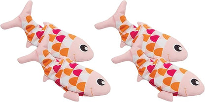 Catit Groovy Fish Interactive Cat Toy with Catnip, Pink (Pack of 4) - PAWPICO