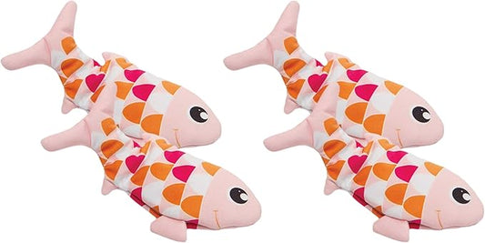 Catit Groovy Fish Interactive Cat Toy with Catnip, Pink (Pack of 4) - PAWPICO
