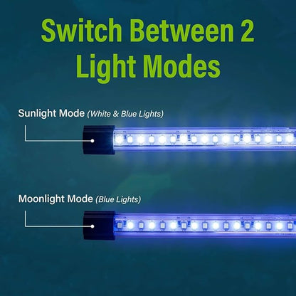 GloFish 6-Inch LED Light Stick for Fish Aquariums Up to 5 Gallons, 1 Count, with White and Blue LED Lights GloFish