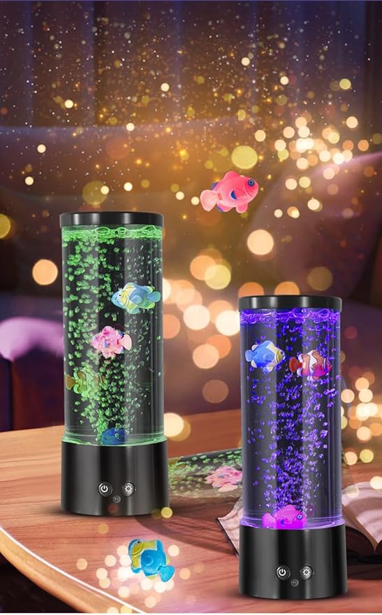 Table Lamp Bubble Fish Lamp Gift for Kids Men Women Home Decoration for Room Mood Night Light for Relaxing… ORDERSOON