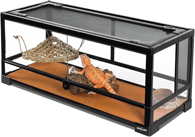 REPTI ZOO Reversible Reptile Carpet Pack of 2PCS, Terrarium Substrate Bedding Liner (17 in X 35 in) for 10/20/30/40 Gallon Tanks, Both Sides Usable Reptile Floor Mat REPTIZOO