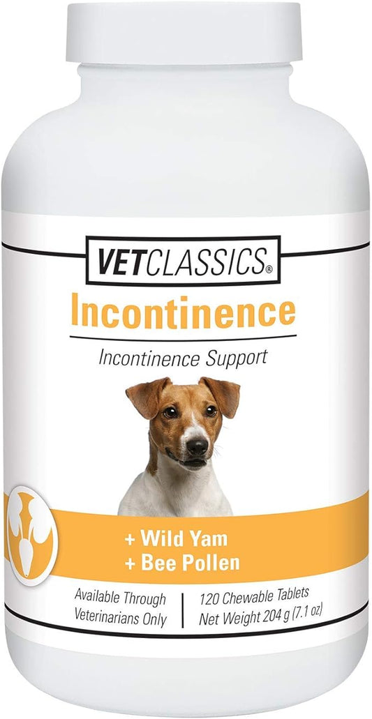 Vet Classics Bladder, Incontinence Support Dog Supplement – Supports Bladder Health for Dogs, Helps With Pet Incontinence – Includes Phytoestrogens, Botanicals – Chewable Tablets – 120 Ct. Vet+Classics