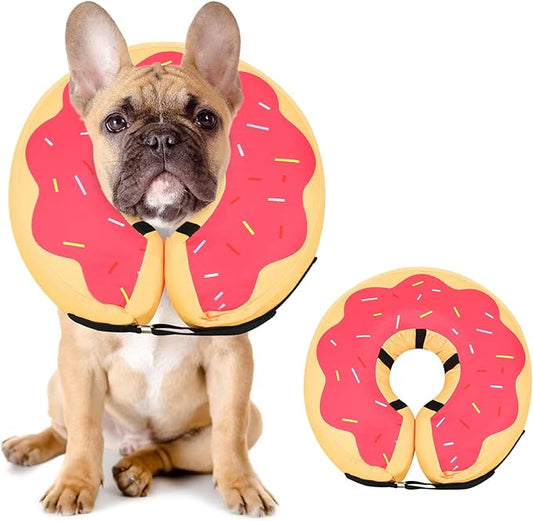 MIDOG Dog Cone, Soft Cone for Dogs After Surgery, Pet Inflatable Collar Protective Recovery Donut Collar to Prevent Pets from Touching Stitches, Wounds, and Rashes - DeepRed,M MIDOG