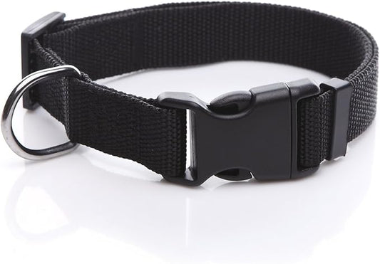 Adjustable Nylon Dog Collar, pet Collar 1 Inch 3/4 Inch 5/8 Inch Wide, for Large Medium Small Dogs(5/8 Inch, Black) TAIDA