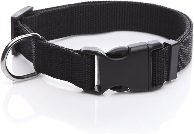 Adjustable Nylon Dog Collar, pet Collar 1 Inch 3/4 Inch 5/8 Inch Wide, for Large Medium Small Dogs（3/4 Inch,Black） TAIDA