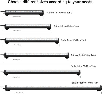 Aquarium Light with Air Bubble Hole, Full Spectrum RGB LED Submersible Fish Tank Lights, Sunrise Sunset Mode IP68 Waterproof with Remote Controller for fish and plants (48cm/19inch) ABESTFISH