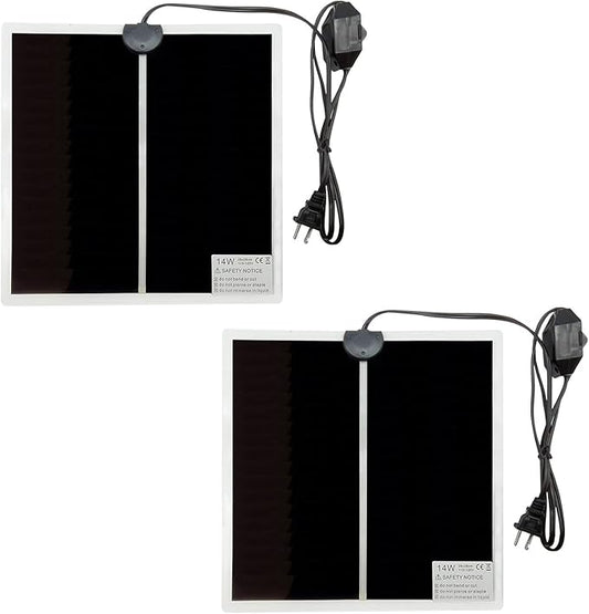 Hamiledyi 14W Reptile Heating Pad,2 PCS Warmer with Temperature Control Adjustment Under Tank,11x11 in Terrarium Heater Mat for Gecko,Turtle,Tortoise,Snakes,Lizard Hamiledyi