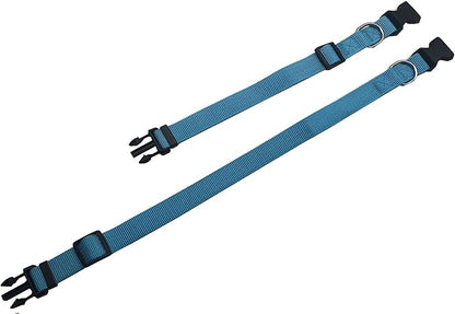 Adjustable Nylon Dog Collar, Nylon pet Collar 1 Inch 3/4 Inch 5/8 Inch Wide, for Large Medium Small Dogs (M(3/4" x 14-21"), Sky Blue) - PAWPICO