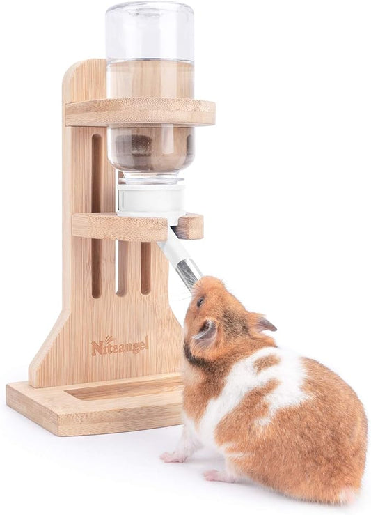 Niteangel Water Bottle with Stand for Syrian Dwarf Hamsters Gerbils Mice Rats Degus Small pet Rodents(White) Niteangel