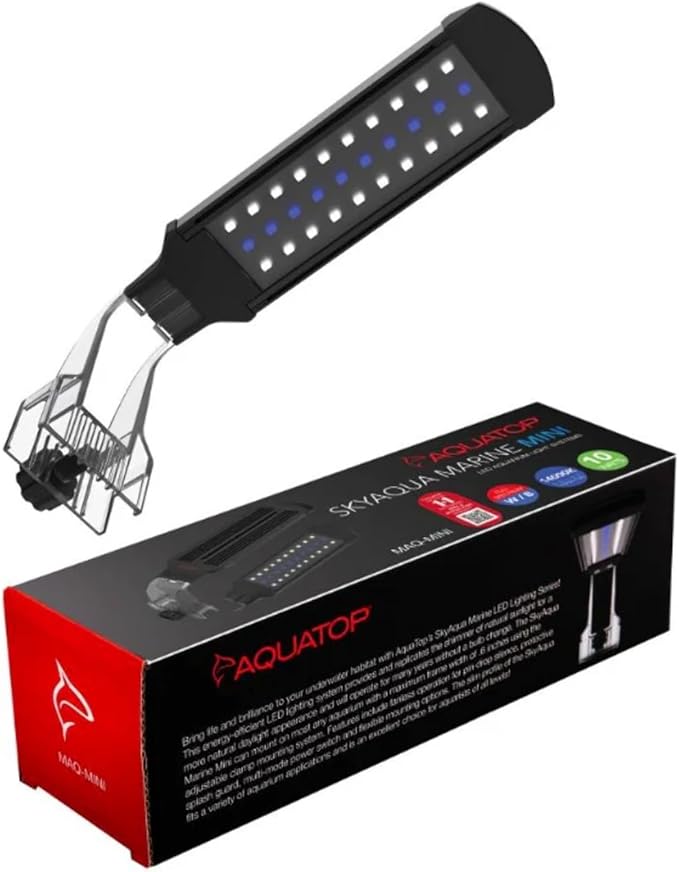 Aquatop SkyAqua Marine Mini LED Saltwater Aquarium Light, 14000K Spectrum – 3 Position Toggle Switch, Aquarium Lights for Fish Tanks, UL & CSA, Natural Sunlight Illumination AQUATOP