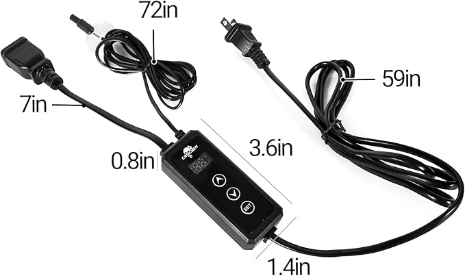 Dimming Thermostat Reptile, Thermostat for Reptile Heat Lamp Mats Bulbs, PID Temperature Controller for Reptile Amphibian Habistat, Memory Function, LED Digital Screen, Sensitive Probe, 300W CAVACHEWReptileSupplies