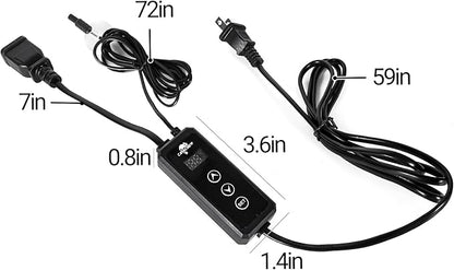 Dimming Thermostat Reptile, Thermostat for Reptile Heat Lamp Mats Bulbs, PID Temperature Controller for Reptile Amphibian Habistat, Memory Function, LED Digital Screen, Sensitive Probe, 300W CAVACHEWReptileSupplies