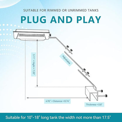 Aquarium Light - 35Watts Reef Light with Timer Sunrise and Sunset Touch Control Dimmable Saltwater Aquarium Light for Nano Tank (a035) MaiceMinds