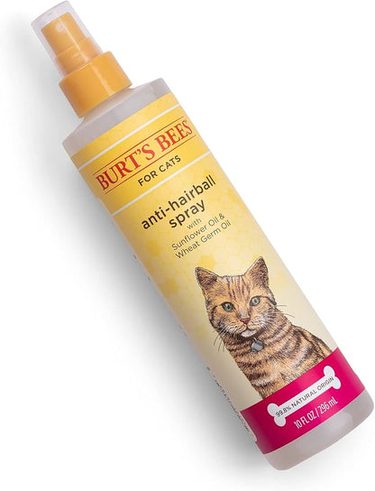 Burt's Bees for Pets Anti-Hairball Cat Spray - Hairball Remedy for Cats with Wheatgerm Oil and Sunflower Oil - Cruelty Free, pH Balanced for Cats - Made in the USA, 10 oz BURT%27S+BEES+FOR+PETS