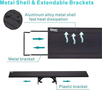 hygger 20W Full Spectrum Aquarium Light with Aluminum Alloy Shell Extendable Brackets, White Blue Red LEDs, External Controller, for Freshwater Fish Tank (30-36 inch) hygger