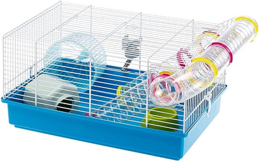 Ferplast Paula Small Hamster Cage | Fun & Interactive Cage Measures Measures 18.11L x 11.61W x 9.6H & Includes All Accessories Ferplast
