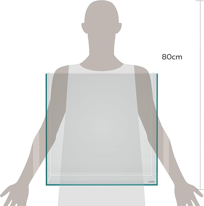 LANDEN 31 Gallon Cube Rimless Low Iron Aquarium Fish Tank,19.7" L × 19.7" W × 19.7" H (50cm x 50cm x50cm) 6mm Thickness with Nano Foam Leveling Mat Included Landen