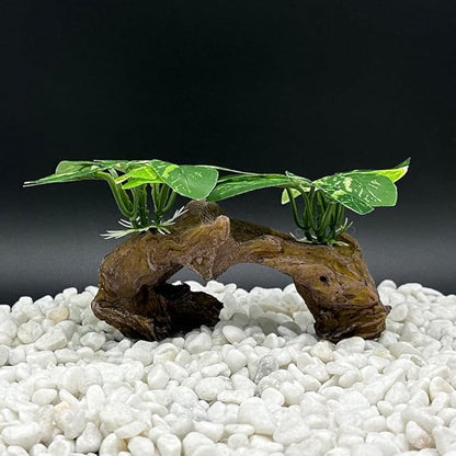 Smoothedo-Pets Fish Tank Decorations Aquarium Decor Ornaments Betta Silk Leaf pad Hammock Artifical Driftwood Cave Goldfish Bowl Accessories (Type-D) EnvironmentFriendlyArtificialPlasticPlantAquariumDecoration