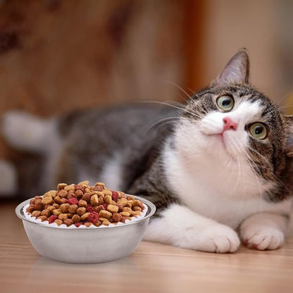 Disposable Pet Food Bowls Pad Paper, Thickening Disposable Pet Bowls, Disposable Pet Food Bowls Small Lining, Suitable for Dry and Wet Food, Kittens, Puppies (600,Not Included Stainless Steel Bowls) - PAWPICO