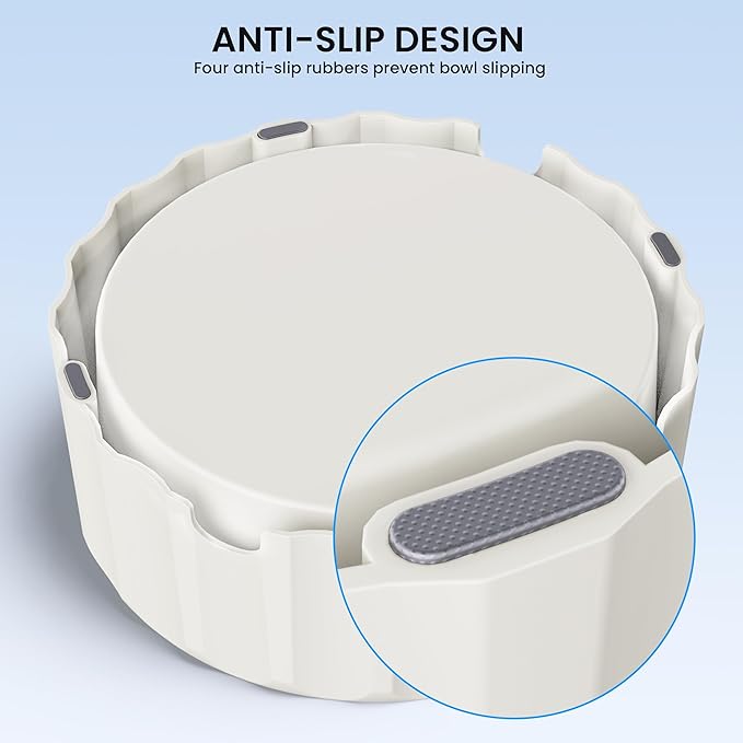 Dog Water Bowl No Spill 70oz/2L Large Capacity Dog Water Bowl Dispenser Non Slip No Splash Dog Water Bowl Pet Slow Feeder No Drip Dog Water Bowl on Vehicle Slow Water Bowl for Dogs and Cat White - PAWPICO