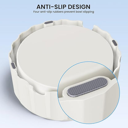 Dog Water Bowl No Spill 70oz/2L Large Capacity Dog Water Bowl Dispenser Non Slip No Splash Dog Water Bowl Pet Slow Feeder No Drip Dog Water Bowl on Vehicle Slow Water Bowl for Dogs and Cat White - PAWPICO