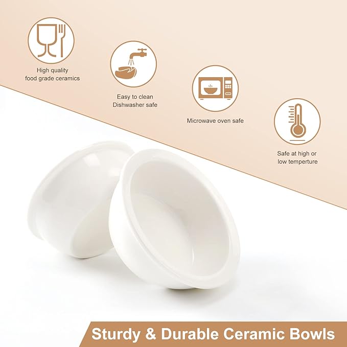 Sunhoo Ceramic Elevated Cat Bowls, Raised Puppy Dishes for Food and Water, Tilted Bamboo Stand for Anti Vomiting, Indoor 5.5 inch Wide Double Dish Orthopedic Anti-Vomiting (Yellow&Brown) - PAWPICO