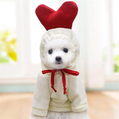 Warm Dog Winter Clothes Cute Fruit Dog Coat Hoodies Fleece Pet Dogs Costume Jacket for French Bulldog Chihuahua Ropa para Perro(4 White Duck,XL) - PAWPICO