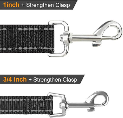 Joytale Double-Sided Reflective Dog Leash, 6 FT/5 FT/4 FT, Padded Handle Nylon Heavy Duty Leashes for Medium & Large Dogs Walking, Black, 5FT Joytale