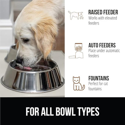 Gorilla Grip 100% Waterproof Raised Edge BPA Free Silicone Pet Feeding Mat, Dog Cat Food Mats Contain Spills Protects Floors, Placemats for Cats and Dogs Water Bowl, Pets Accessories 18.5x11.5 Cream - PAWPICO