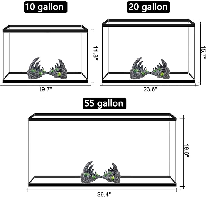Aquarium Decoration Large and Tall for Fish Tank Rock Thematic Ornaments Aquarium Mountain View Stone Ornaments Aquarium Decor Shelter House Cave Fish Tank Decoration - Medium VMCN