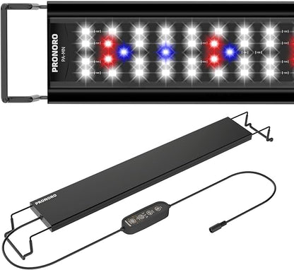 Aquarium Light, LED Full Spectrum Freshwater Aquarium Lights, Daylight/Moonlight Mode and stepless dimmable, Fish Tank Light with 6h/9h/12h Timer and Auto ON/Off (G 18-23 in) PRONORO