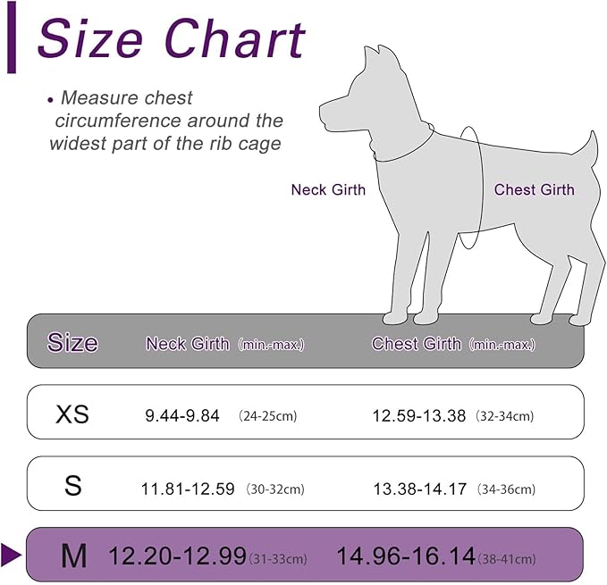 Dog Harness for Small Dogs, Small Dog Harness and Leash Set, Honeycomb Grid, Reflective Lightweight Harness & Anti-Twist Pet Lead,Dog Harness(Multi Color, Size: XS-S-M) (M, Purple) PAWPICO