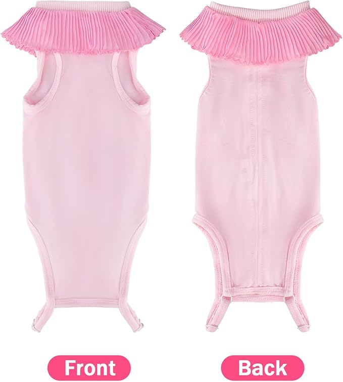 Cat Recovery Suit Cat Onesie for Cats After Surgery Female, Breathable Cat Surgery Recovery Suit for Abdominal Wounds Post-Surgery, Cat Surgical Spay Recovery Shirt for Cats Kitten Pink Large Coppthinktu