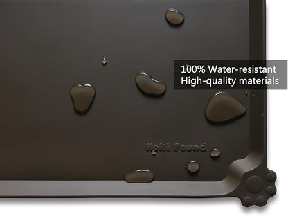 Hoki Found L Silicone Pet Food Mats Tray - Non Slip Pet Dog Cat Bowl Mats Placemat - Dog Pet Cat Feeding Mat - Waterproof Dog Cat Food Mats -Pet Water Mats for Carpet - Coffee - PAWPICO
