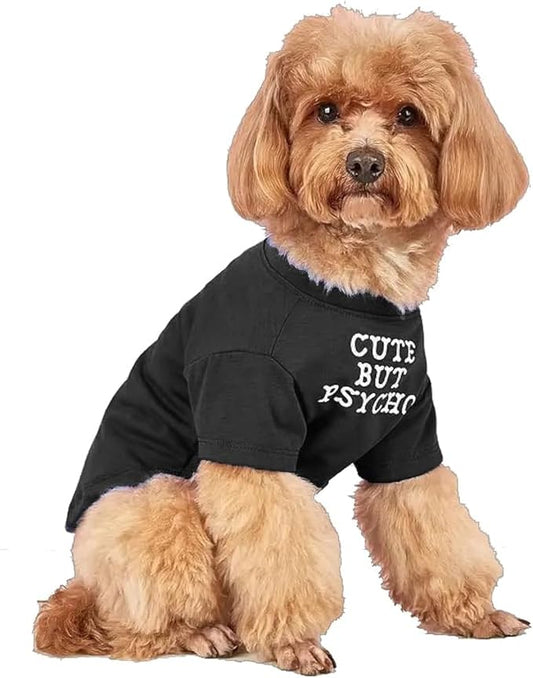 Cute Dog Clothes,Dog T Shirt for Medium Dogs.Dog Clothes for Small Dogs Girl Boy,Puppy.Breathable Soft Dog Costume Pet Dogs Cats,Pet Pullover Jumper,Cat Clothes (S-(4~8lb), Chest~14", Black) - PAWPICO