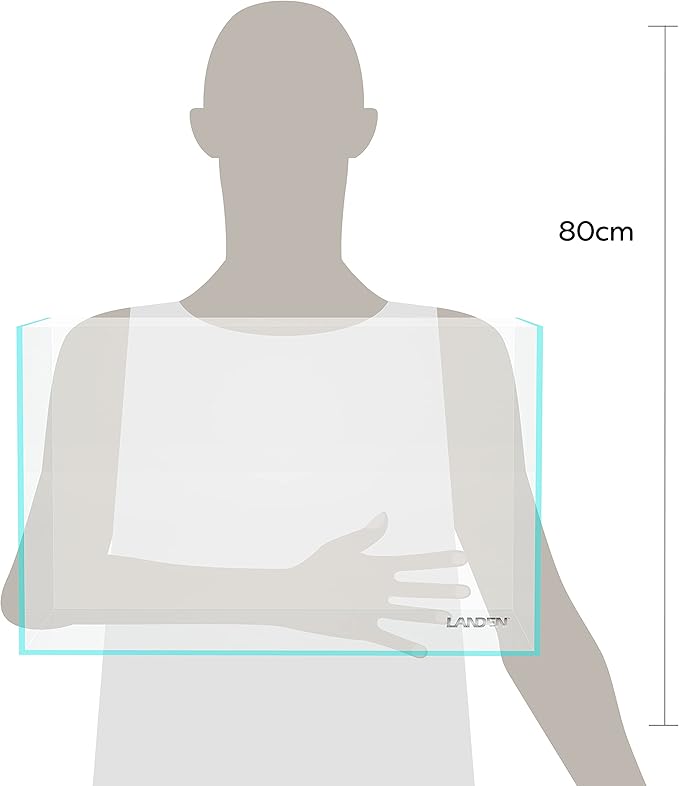 Landen 45P 10 Gallon Rimless Low Iron Aquarium Fish Tank,W17.7×D11.8×H11.8 in(45x30x30cm) 5mm Thickness with Nano Foam Leveling Mat Landen