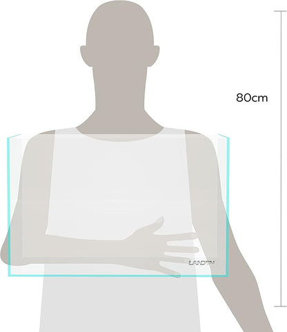 Landen 45P 10 Gallon Rimless Low Iron Aquarium Fish Tank,W17.7×D11.8×H11.8 in(45x30x30cm) 5mm Thickness with Nano Foam Leveling Mat Landen