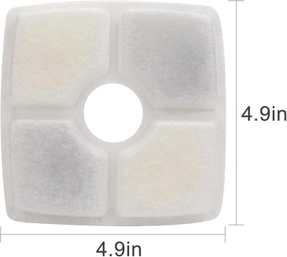 Cat Water Fountain Filter, Square Pet Fountain Filters, 8 Filters Pack for Stainless Steel Top Pet Fountain - PAWPICO