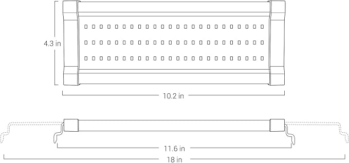 NICREW ClassicLED Gen 2 Aquarium Light, 11 Watts, Dimmable LED Fish Tank Light with 2-Channel Control, White and Blue LEDs, Size 12 to 18 Inch NICREW