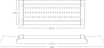 NICREW ClassicLED Gen 2 Aquarium Light, 11 Watts, Dimmable LED Fish Tank Light with 2-Channel Control, White and Blue LEDs, Size 12 to 18 Inch NICREW