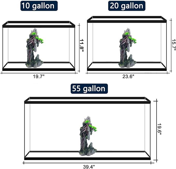 Tall Aquarium Mountain View Stone Decorations Aquarium Ornament Rock Cave Landscape Artificial Mountain Hill View Fish Tank Caves for Betta Hiding Reptile Aquarium Supply VMCN