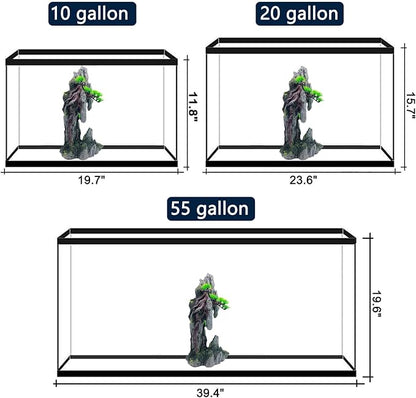 Tall Aquarium Mountain View Stone Decorations Aquarium Ornament Rock Cave Landscape Artificial Mountain Hill View Fish Tank Caves for Betta Hiding Reptile Aquarium Supply VMCN
