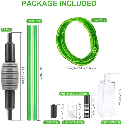 boxtech Fish Tank Water Change, Vacuum Siphon Water Changer Pump Sand Cleaner for Aquarium Water Filter Boxtech