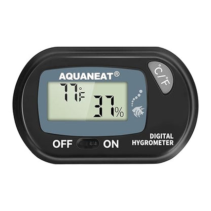 AQUANEAT Reptile Thermometer Hygrometer Digital Display Temperature and Humidity Moniter for Reptiles Rearing Box with Suction Cup Aquaneat